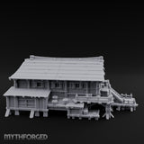 Stilt-Raised Pagoda-Roofed Swamp Headman's House Miniature for Dungeons and Dragons, Pathfinder or other TTRPGs