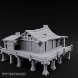 Stilted-Dock Chimney-Vented Waterfront Smokehouse Miniature for Dungeons and Dragons, Pathfinder or other TTRPGs