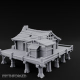 Stilted-Dock Chimney-Vented Waterfront Smokehouse Miniature for Dungeons and Dragons, Pathfinder or other TTRPGs