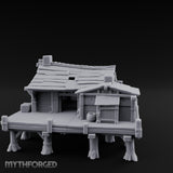 Stilted-Dock Chimney-Vented Waterfront Smokehouse Miniature for Dungeons and Dragons, Pathfinder or other TTRPGs