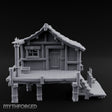 Stilted Dock-Planked Fisherman's Hut Miniature for Dungeons and Dragons, Pathfinder or other TTRPGs