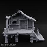 Stilted Dock-Planked Fisherman's Hut Miniature for Dungeons and Dragons, Pathfinder or other TTRPGs