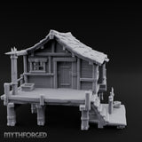 Stilted Dock-Planked Fisherman's Hut Miniature for Dungeons and Dragons, Pathfinder or other TTRPGs