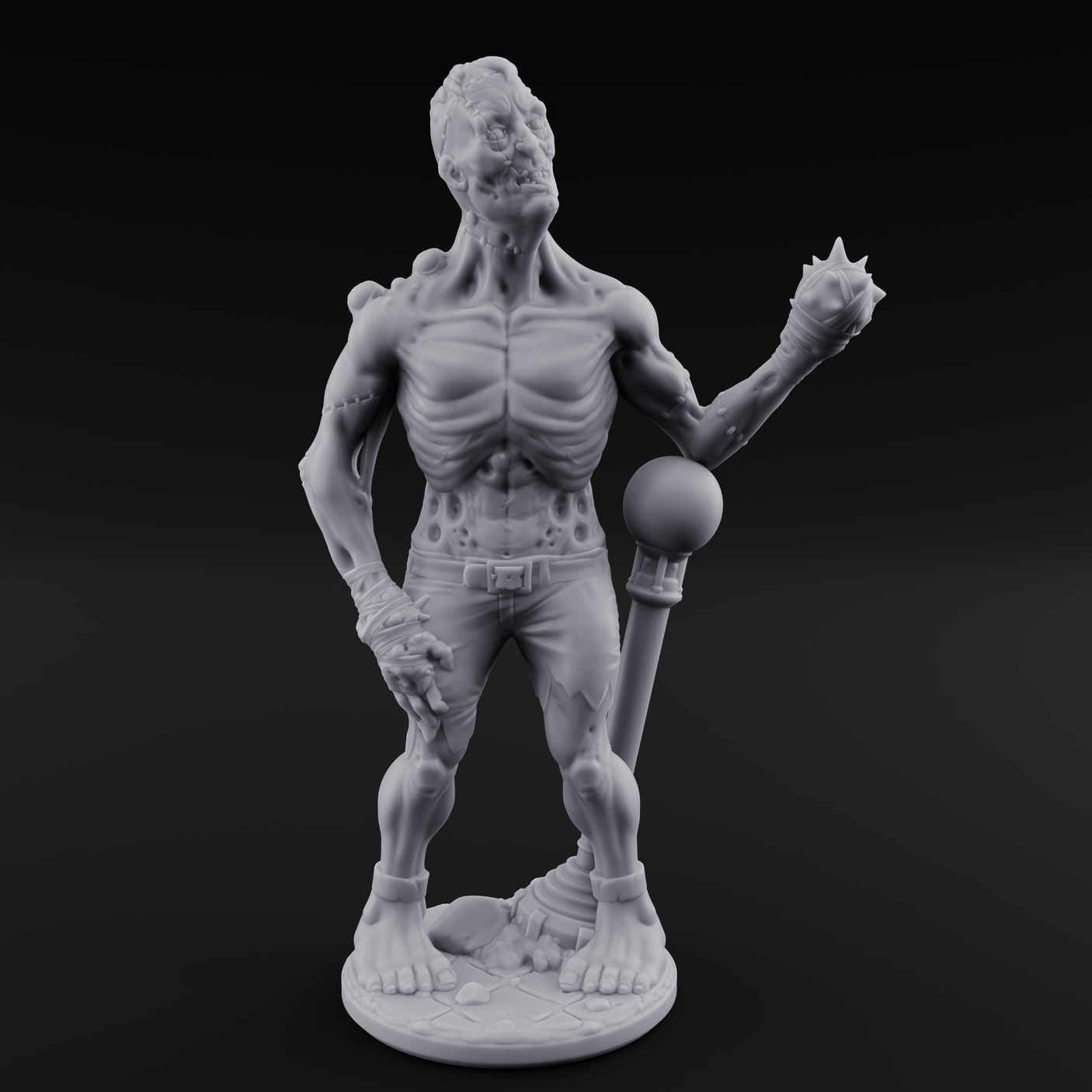 Stitched Together Zombie Brute C Miniature for Dungeons and Dragons, Pathfinder or other TTRPGs
