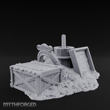 Straw-Spilled Wicker-Woven Pig Pen Crate Scene Miniature for Dungeons and Dragons, Pathfinder or other TTRPGs