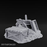 Straw-Spilled Wicker-Woven Pig Pen Crate Scene Miniature for Dungeons and Dragons, Pathfinder or other TTRPGs