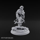 Small Game Hunter Halfling Ranger with Crossbow and Sword on Rocky Base