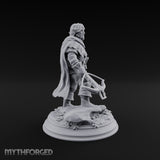 Small Game Hunter Halfling Ranger with Crossbow and Sword on Rocky Base