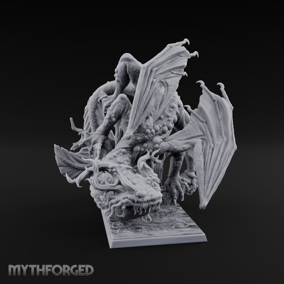 Boil Ridden Plague Dragon Miniature for Dungeons and Dragons, Pathfinder or other TTRPGs
