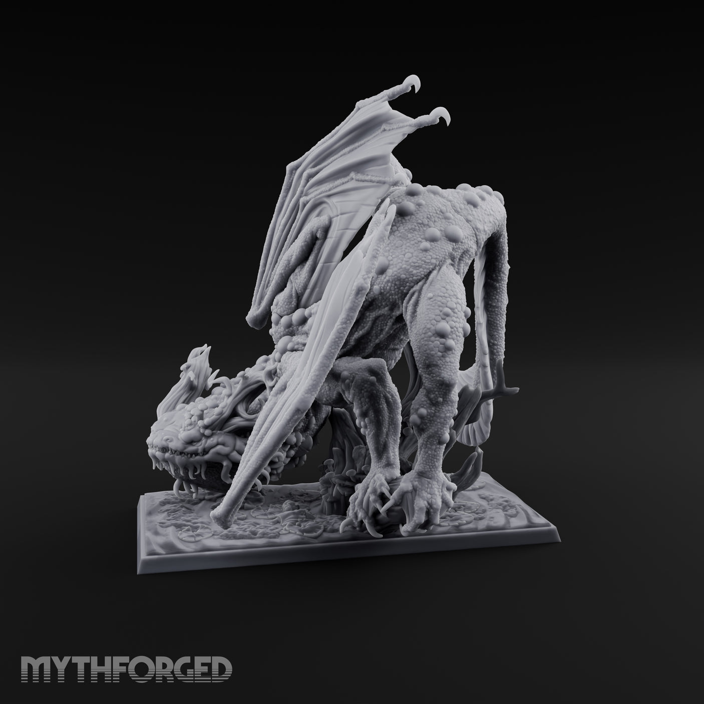 Boil Ridden Plague Dragon Miniature for Dungeons and Dragons, Pathfinder or other TTRPGs