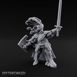 Sword Aloft Axe Bearing Human General Miniature for Dungeons and Dragons, Pathfinder or other TTRPGs