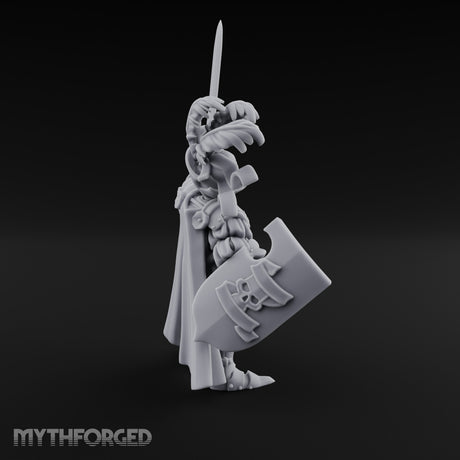 Sword Aloft Axe Bearing Human General Miniature for Dungeons and Dragons, Pathfinder or other TTRPGs