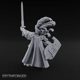 Sword Aloft Axe Bearing Human General Miniature for Dungeons and Dragons, Pathfinder or other TTRPGs