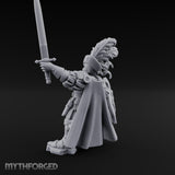 Sword Aloft Axe Bearing Human General Miniature for Dungeons and Dragons, Pathfinder or other TTRPGs