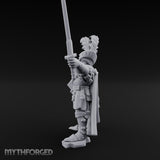 Sword Aloft Axe Bearing Human General Miniature for Dungeons and Dragons, Pathfinder or other TTRPGs