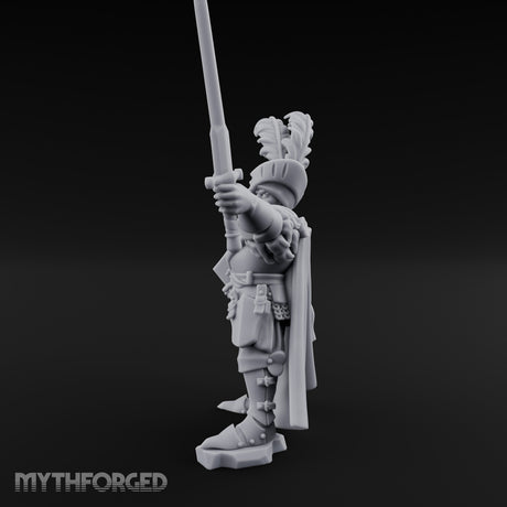Sword Aloft Axe Bearing Human General Miniature for Dungeons and Dragons, Pathfinder or other TTRPGs