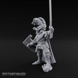 Sword Aloft Axe Bearing Human General Miniature for Dungeons and Dragons, Pathfinder or other TTRPGs