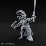 Sword Aloft Axe Bearing Human General Miniature for Dungeons and Dragons, Pathfinder or other TTRPGs