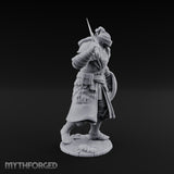 Sword Aloft Cloak Streaming Human Knight Miniature for Dungeons and Dragons, Pathfinder or other TTRPGs