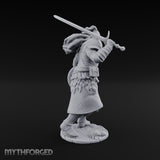 Sword Aloft Cloak Streaming Human Knight Miniature for Dungeons and Dragons, Pathfinder or other TTRPGs