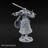 Sword Aloft Cloak Streaming Human Knight Miniature for Dungeons and Dragons, Pathfinder or other TTRPGs