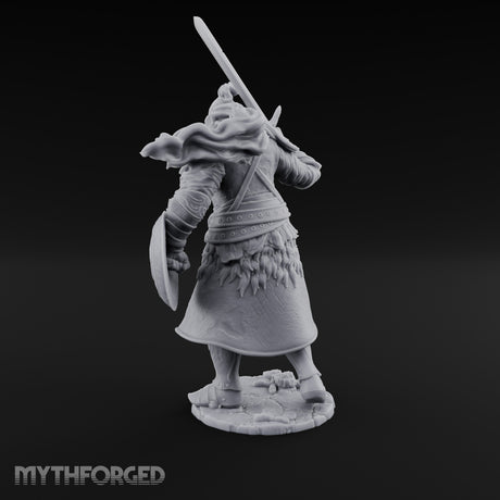 Sword Aloft Cloak Streaming Human Knight Miniature for Dungeons and Dragons, Pathfinder or other TTRPGs