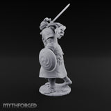 Sword Aloft Cloak Streaming Human Knight Miniature for Dungeons and Dragons, Pathfinder or other TTRPGs