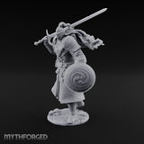 Sword Aloft Cloak Streaming Human Knight Miniature for Dungeons and Dragons, Pathfinder or other TTRPGs