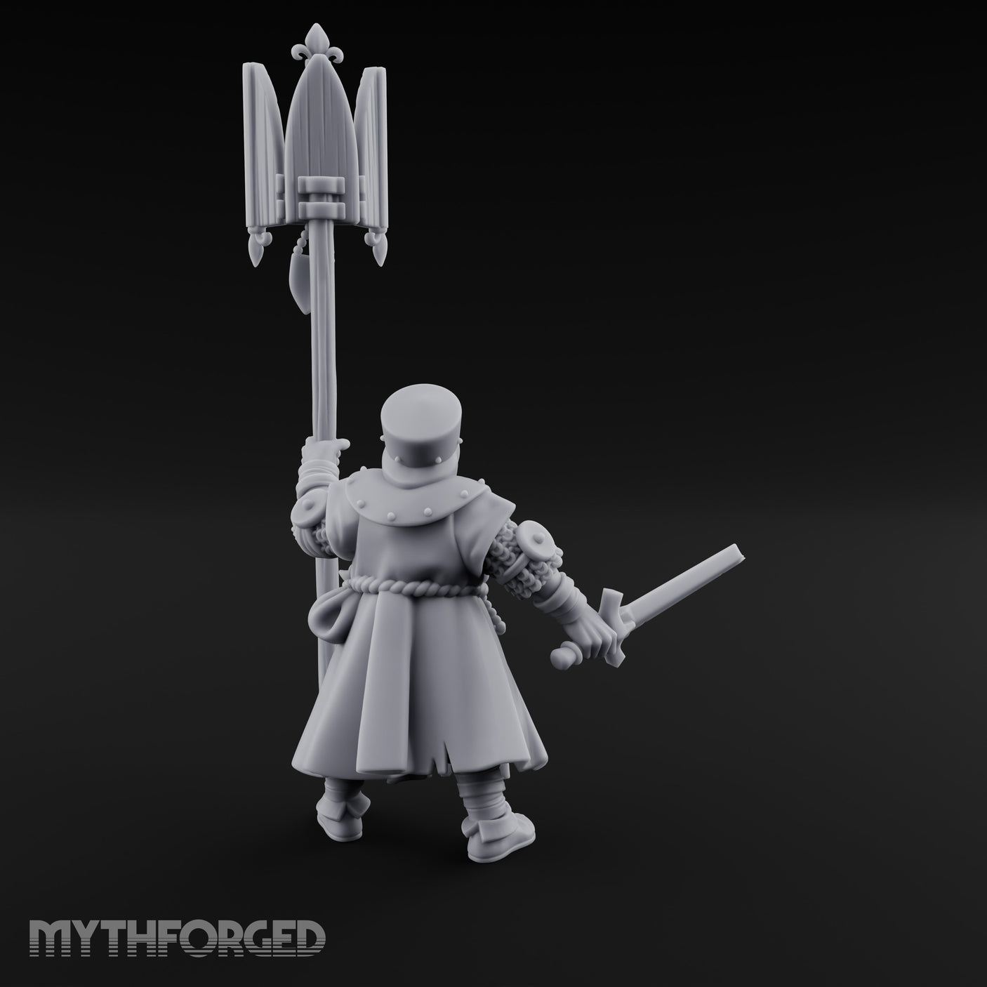 Sword And Relic Bearing Human Cleric Miniature for Dungeons and Dragons, Pathfinder or other TTRPGs