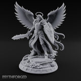 Sword And Shield Bearing Angel Warrior Miniature for Dungeons and Dragons, Pathfinder or other TTRPGs