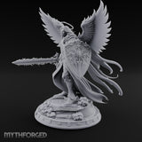 Sword And Shield Bearing Angel Warrior Miniature for Dungeons and Dragons, Pathfinder or other TTRPGs