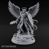 Sword And Shield Bearing Angel Warrior Miniature for Dungeons and Dragons, Pathfinder or other TTRPGs