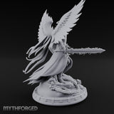 Sword And Shield Bearing Angel Warrior Miniature for Dungeons and Dragons, Pathfinder or other TTRPGs