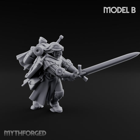 Sword Bearing Pilgrim Human Questing Knight B Miniature for Dungeons and Dragons, Pathfinder or other TTRPGs
