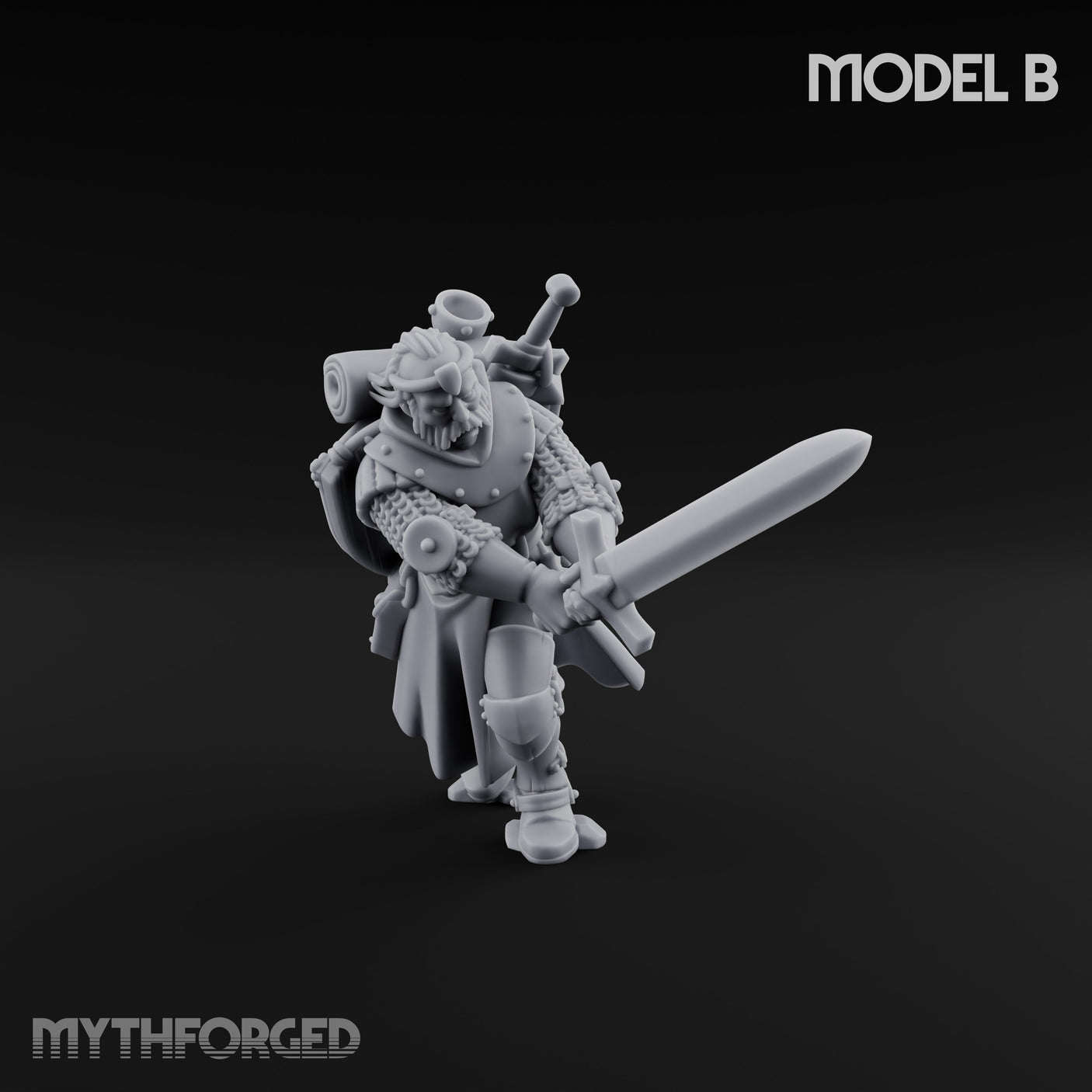 Sword Bearing Pilgrim Human Questing Knight B Miniature for Dungeons and Dragons, Pathfinder or other TTRPGs