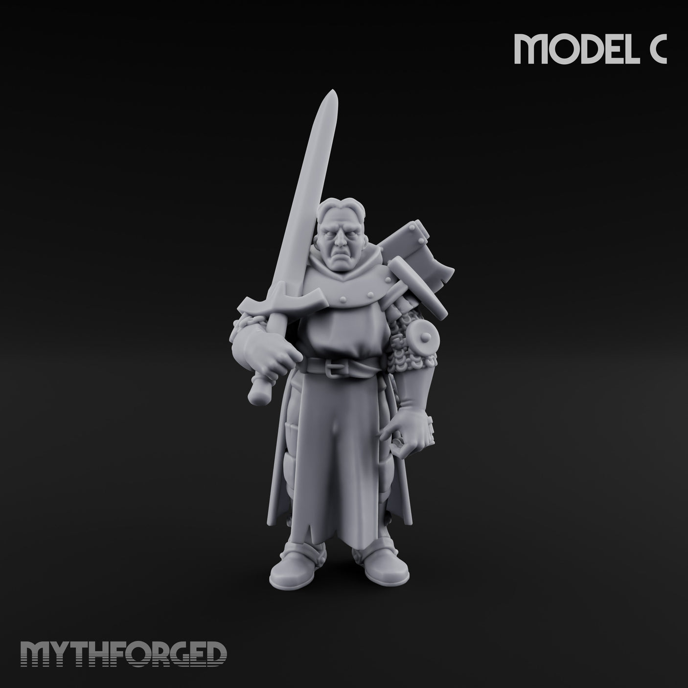 Sword Bearing Pilgrim Human Questing Knight C Miniature for Dungeons and Dragons, Pathfinder or other TTRPGs