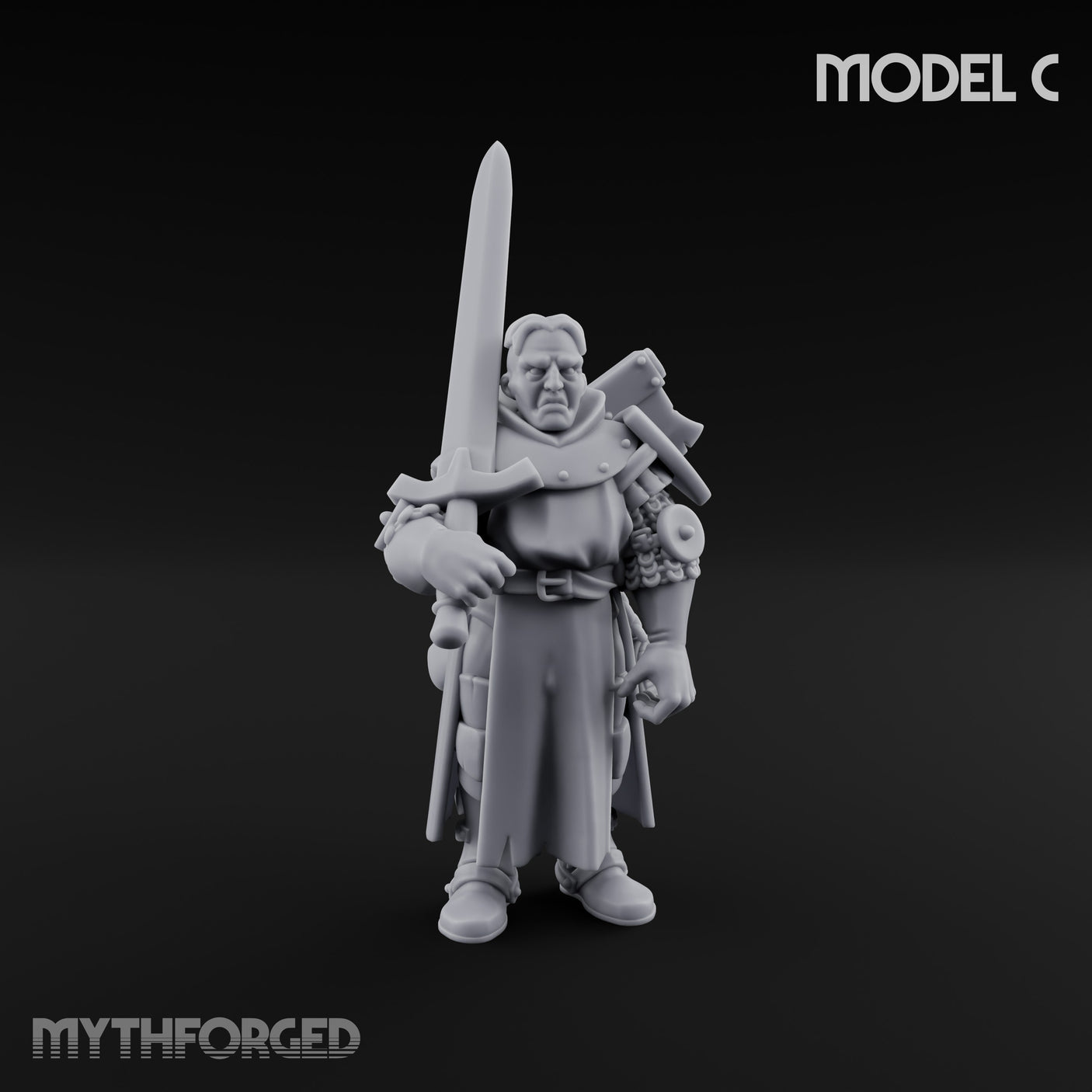 Sword Bearing Pilgrim Human Questing Knight C Miniature for Dungeons and Dragons, Pathfinder or other TTRPGs