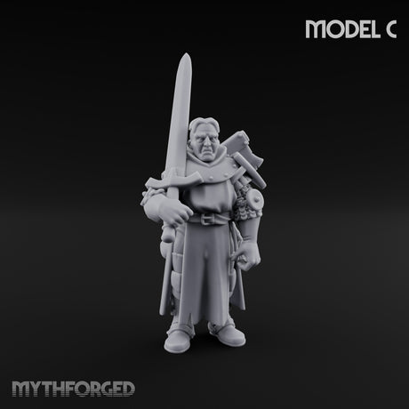 Sword Bearing Pilgrim Human Questing Knight C Miniature for Dungeons and Dragons, Pathfinder or other TTRPGs