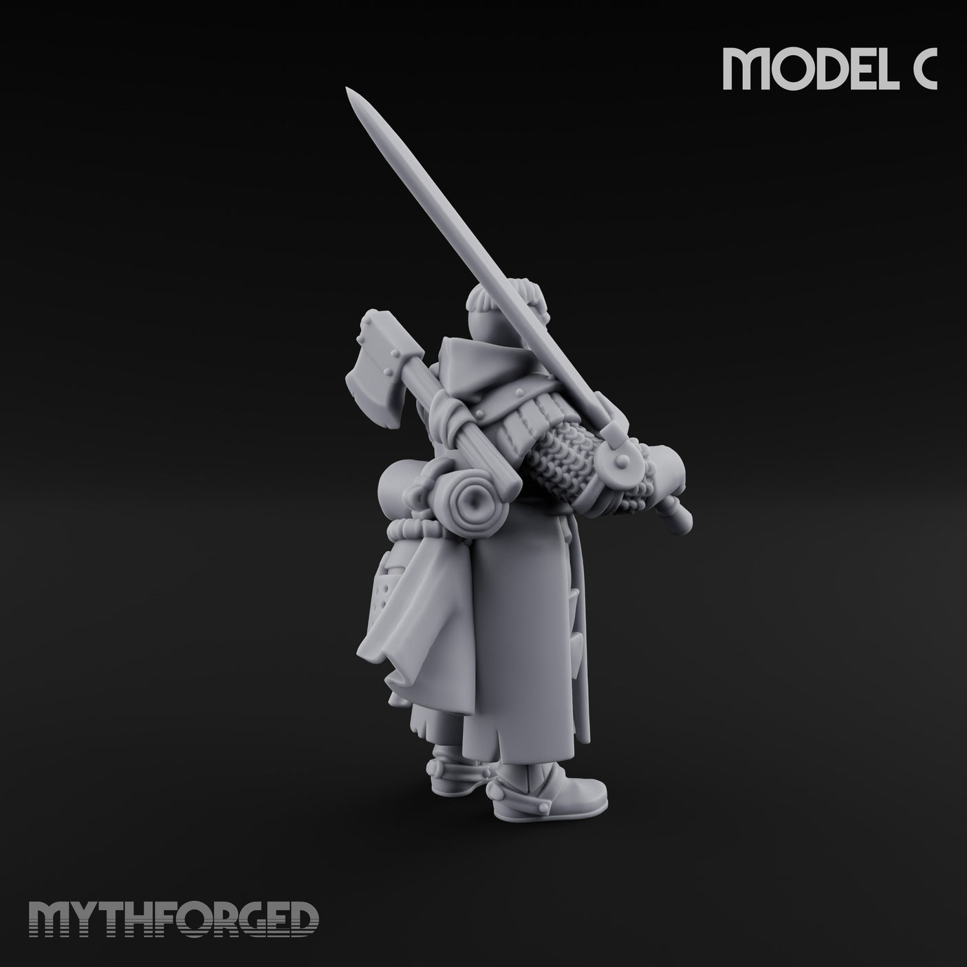 Sword Bearing Pilgrim Human Questing Knight C Miniature for Dungeons and Dragons, Pathfinder or other TTRPGs