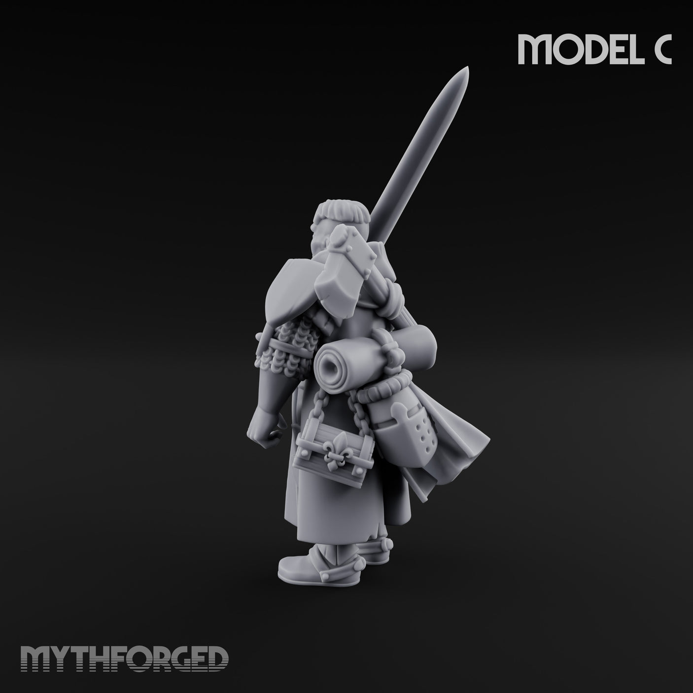 Sword Bearing Pilgrim Human Questing Knight C Miniature for Dungeons and Dragons, Pathfinder or other TTRPGs