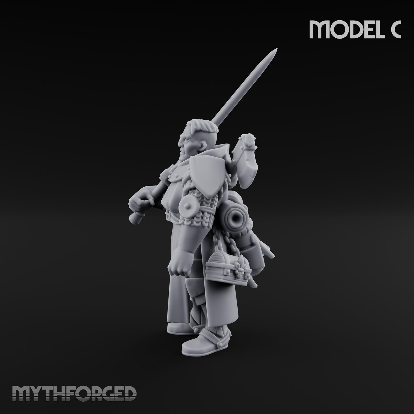 Sword Bearing Pilgrim Human Questing Knight C Miniature for Dungeons and Dragons, Pathfinder or other TTRPGs