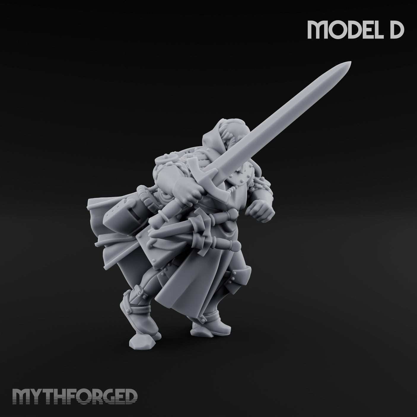 Sword Bearing Pilgrim Human Questing Knight D Miniature for Dungeons and Dragons, Pathfinder or other TTRPGs