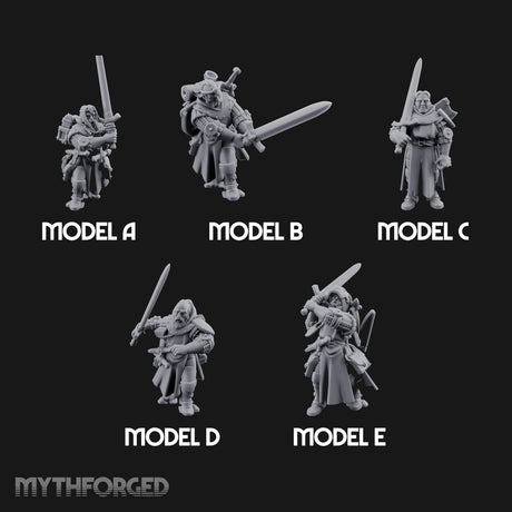 Sword Bearing Pilgrim Human Questing Knights Miniature for Dungeons and Dragons, Pathfinder or other TTRPGs