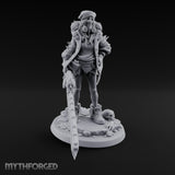 Sword Dragging Gas Masked Human Survivor Miniature for Dungeons and Dragons, Pathfinder or other TTRPGs
