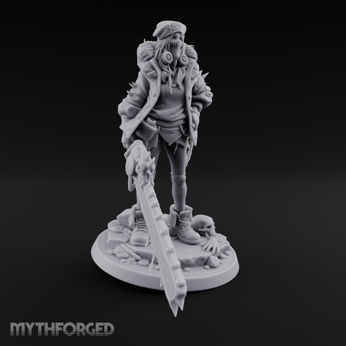 Sword Dragging Gas Masked Human Survivor Miniature for Dungeons and Dragons, Pathfinder or other TTRPGs
