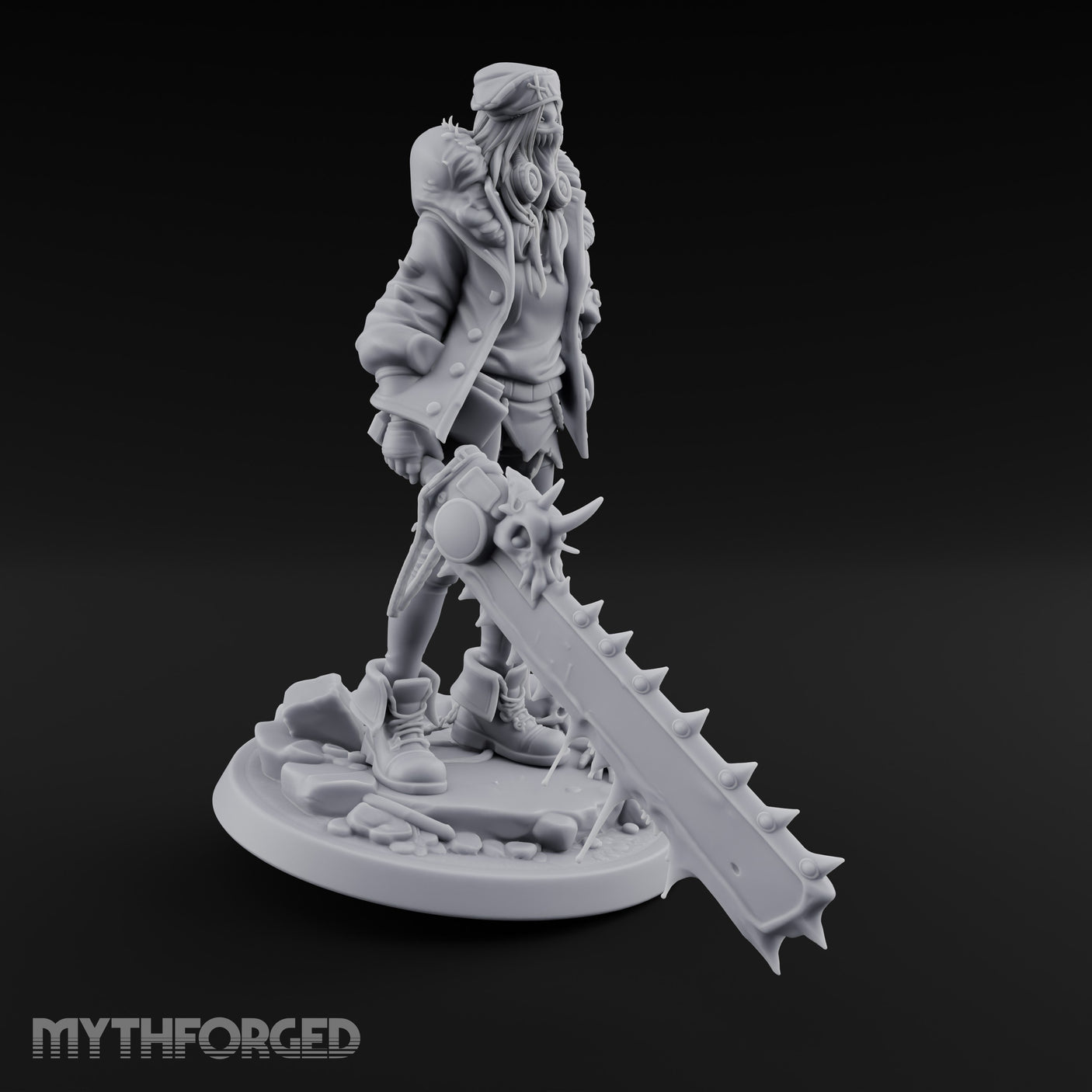 Sword Dragging Gas Masked Human Survivor Miniature for Dungeons and Dragons, Pathfinder or other TTRPGs