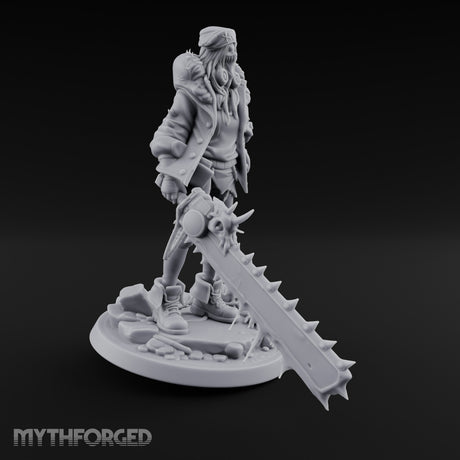 Sword Dragging Gas Masked Human Survivor Miniature for Dungeons and Dragons, Pathfinder or other TTRPGs