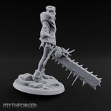Sword Dragging Gas Masked Human Survivor Miniature for Dungeons and Dragons, Pathfinder or other TTRPGs