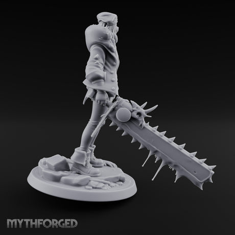 Sword Dragging Gas Masked Human Survivor Miniature for Dungeons and Dragons, Pathfinder or other TTRPGs