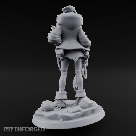 Sword Dragging Gas Masked Human Survivor Miniature for Dungeons and Dragons, Pathfinder or other TTRPGs